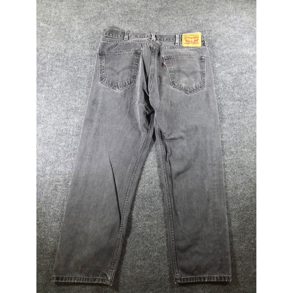 Levis 505 Regular Fit Straight Leg Jeans Faded Black Denim W38 L30 00505-0260 - Picture 4 of 6